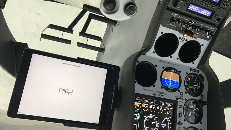 První montáž držáku na iPad