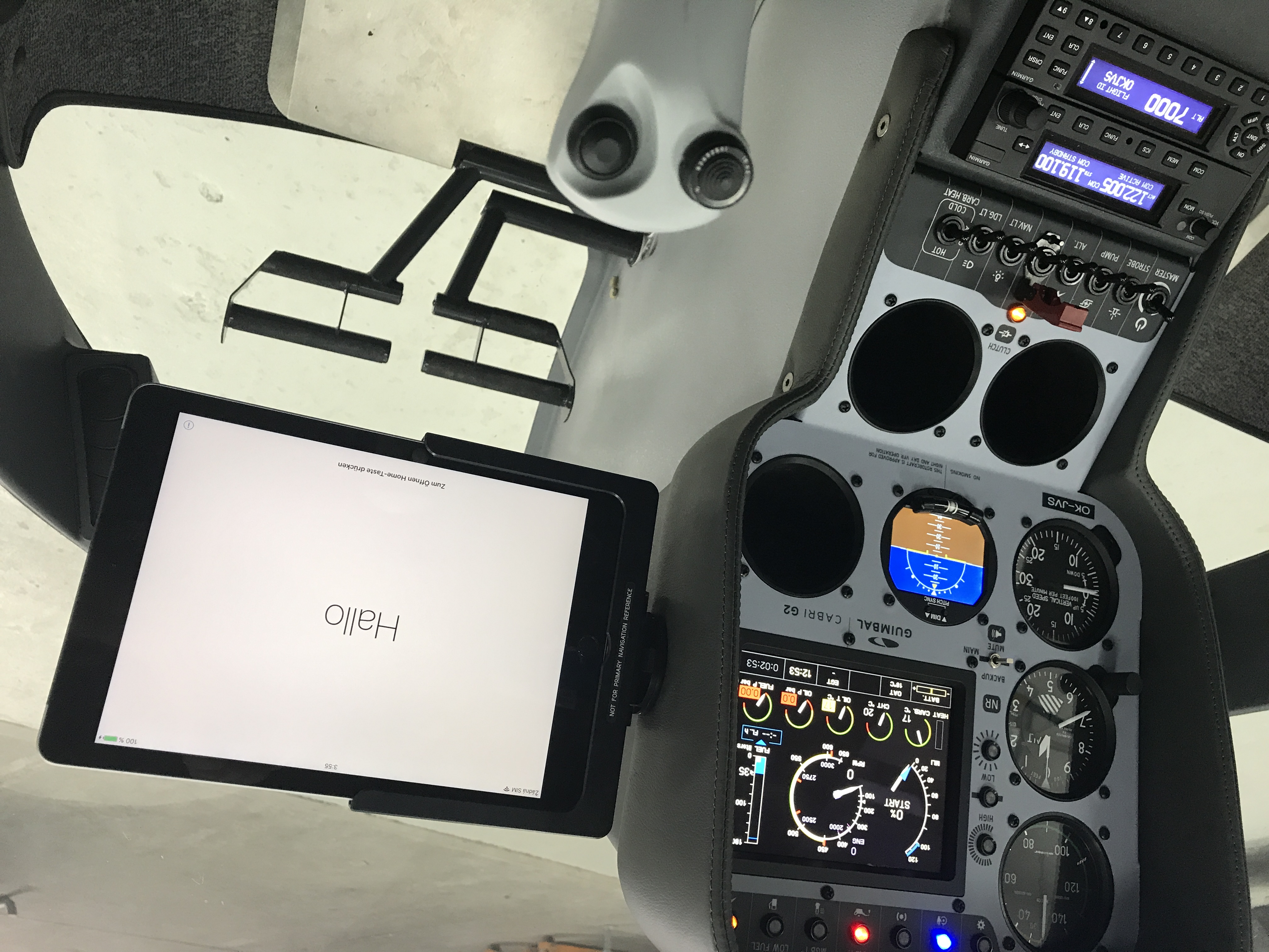 První montáž držáku na iPad