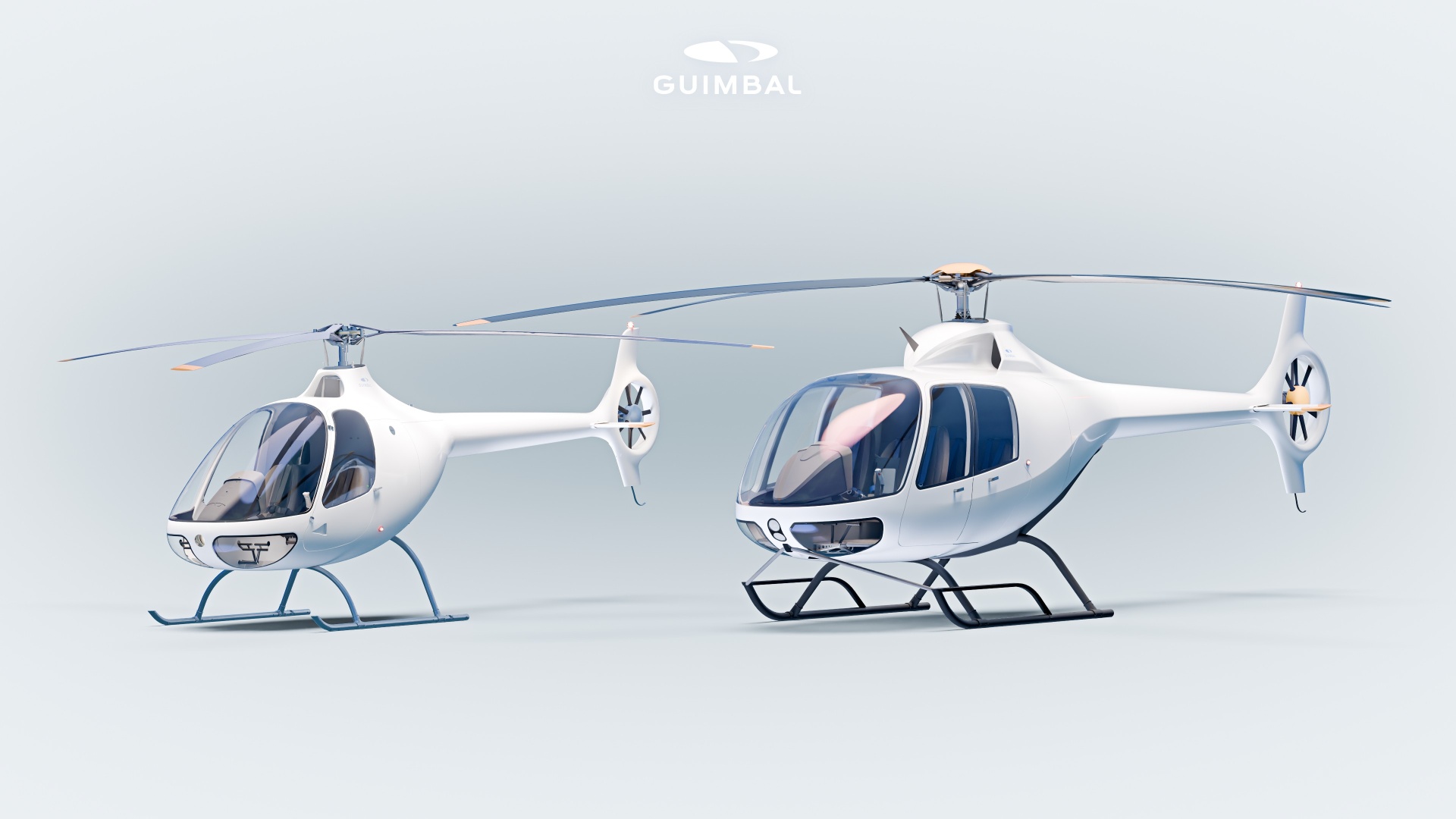 Guimbal Cabri G2 i G5 obok siebie — porównanie wielkości